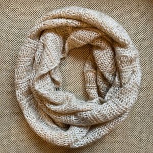 Beautiful Cream with Gold Threading Infinity Scarf